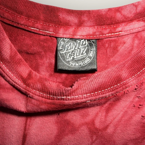 Custom Santa Cruz Skateboards Spiral Tie-Dye Tee - Red - Picture 3 of 3